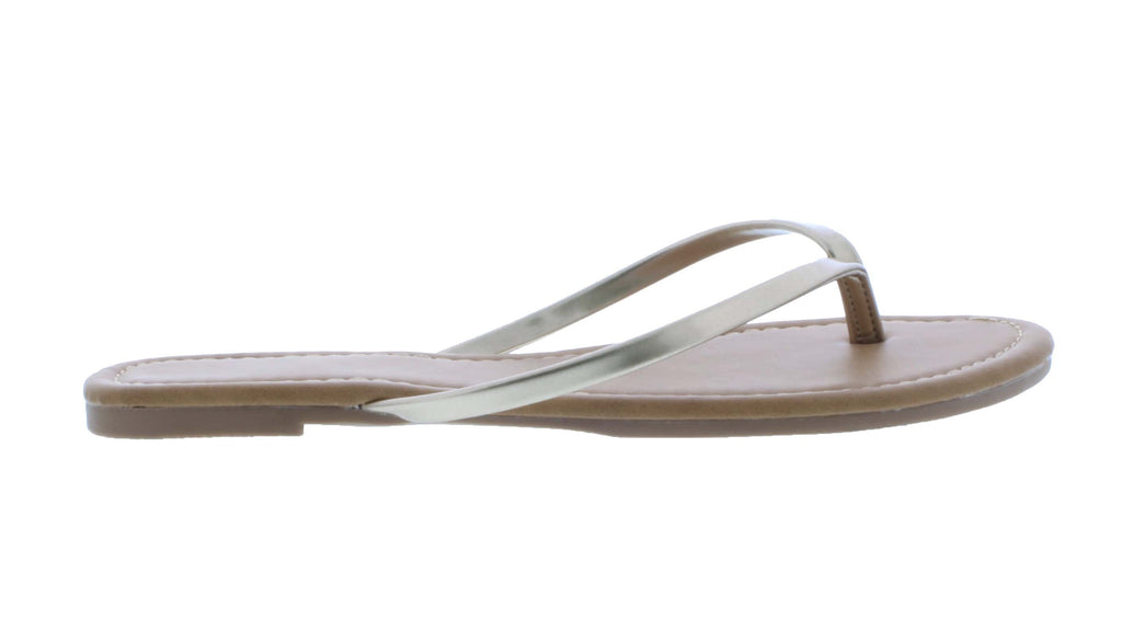 Women Solid Color Patent Flip Flop