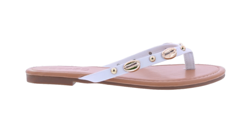 Women's Shell Embellished Flip Flops