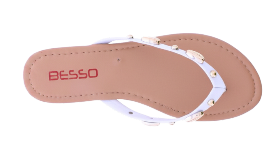 Women's Shell Embellished Flip Flops