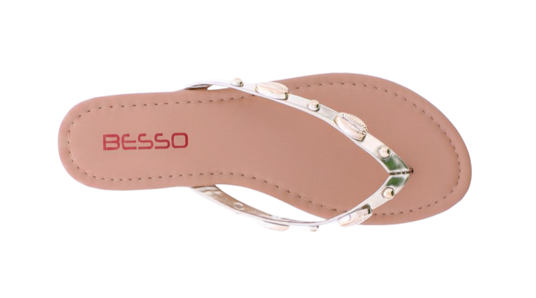 Women's Shell Embellished Flip Flops