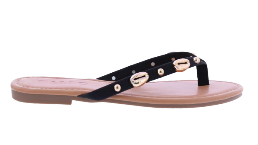 Women's Shell Embellished Flip Flops