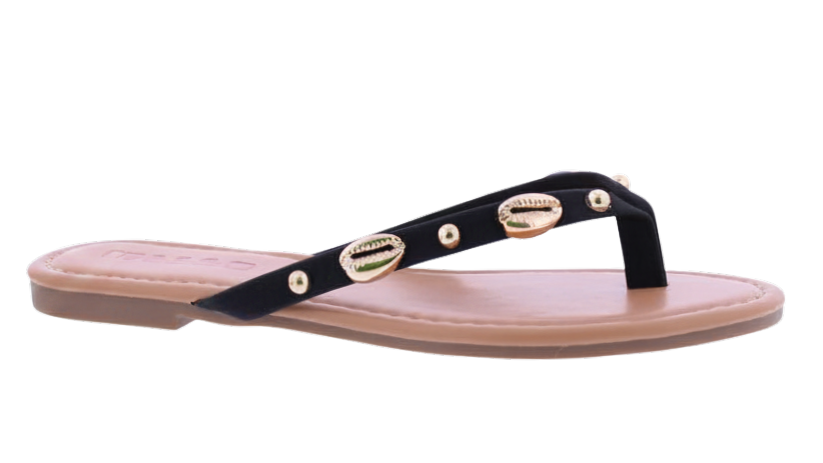 Women's Shell Embellished Flip Flops