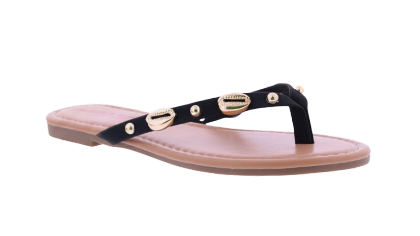 Women's Shell Embellished Flip Flops