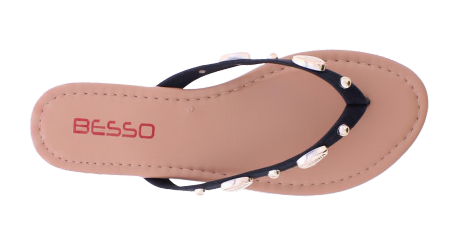 Women's Shell Embellished Flip Flops