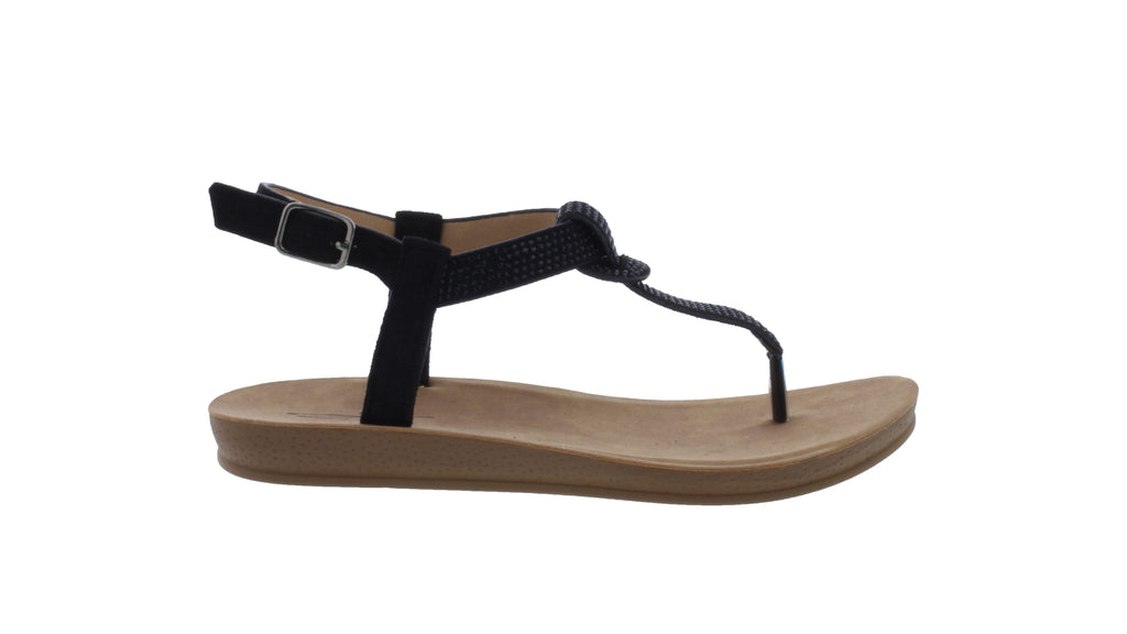 Women Microfiber and Rhinestone Sandal