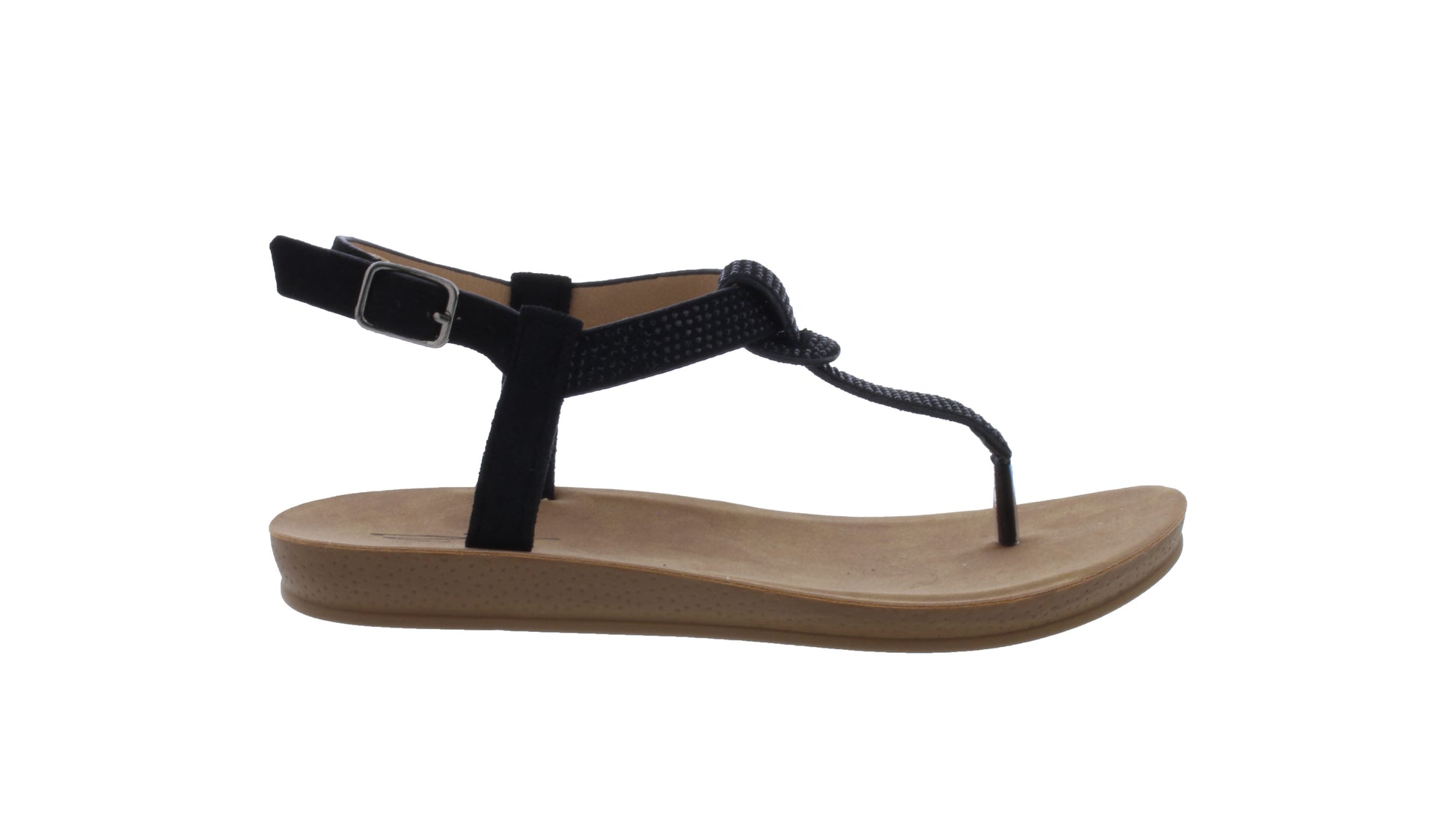 Women Microfiber and Rhinestone Sandal