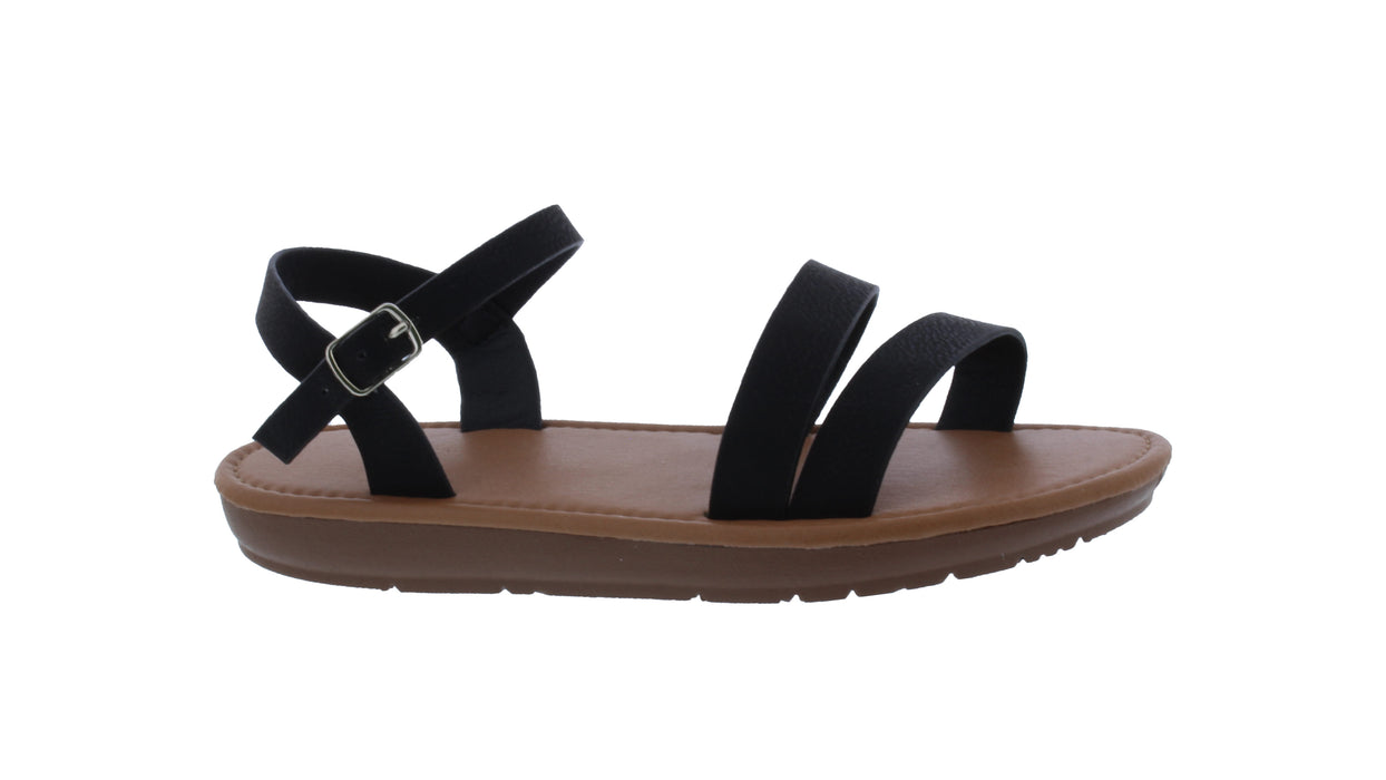 Women Two Strap Sandal with Buckle Closure