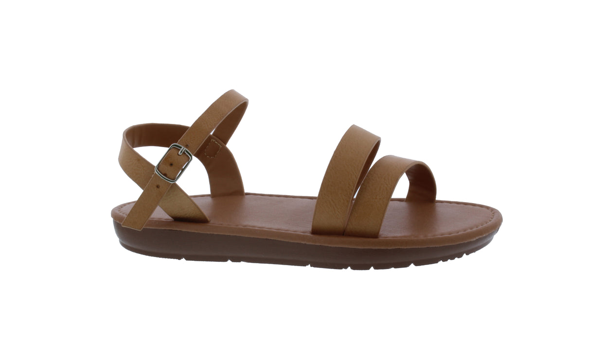 Women Two Strap Sandal with Buckle Closure