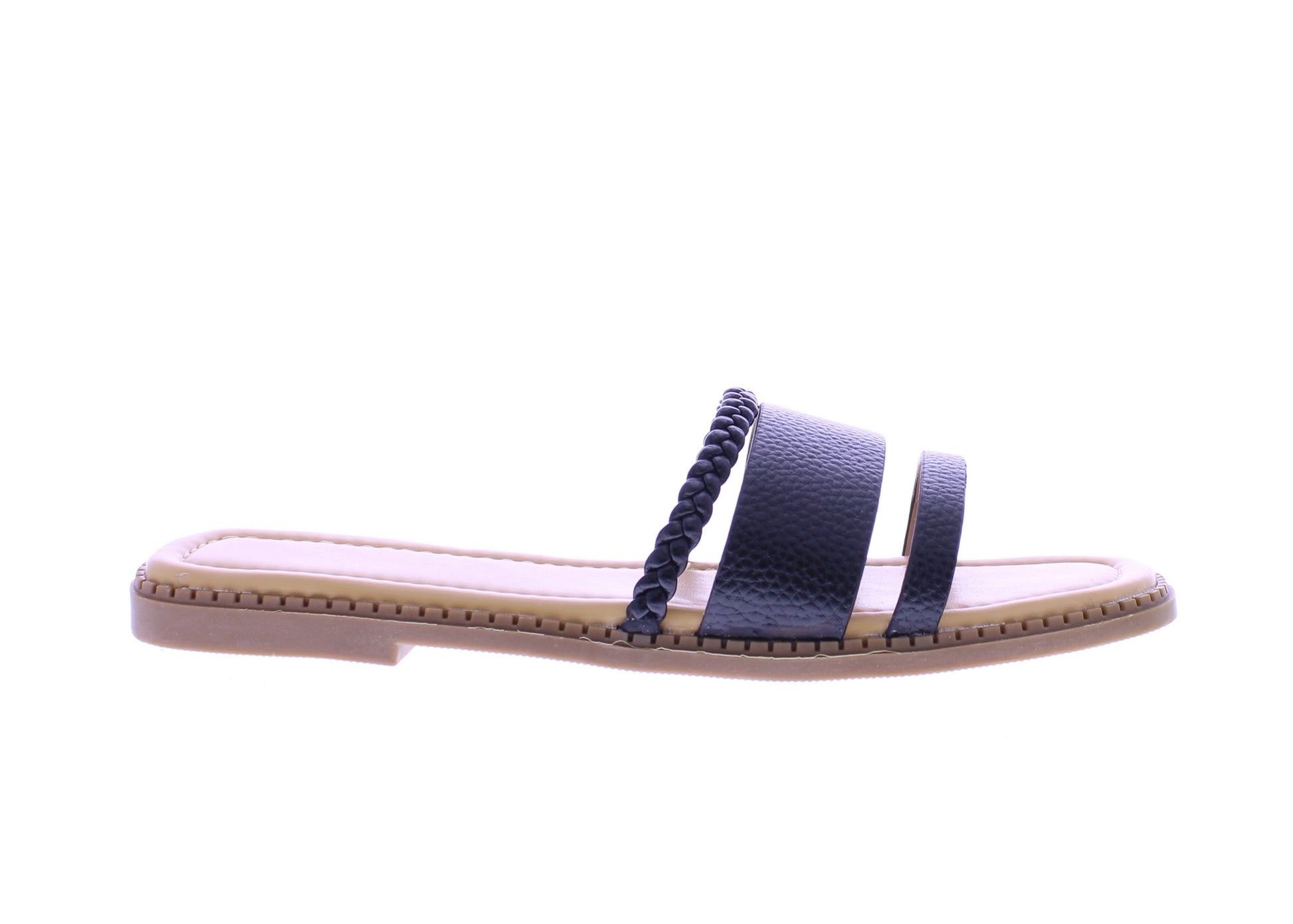Sandalias sin cordones de cuero sintético para mujer