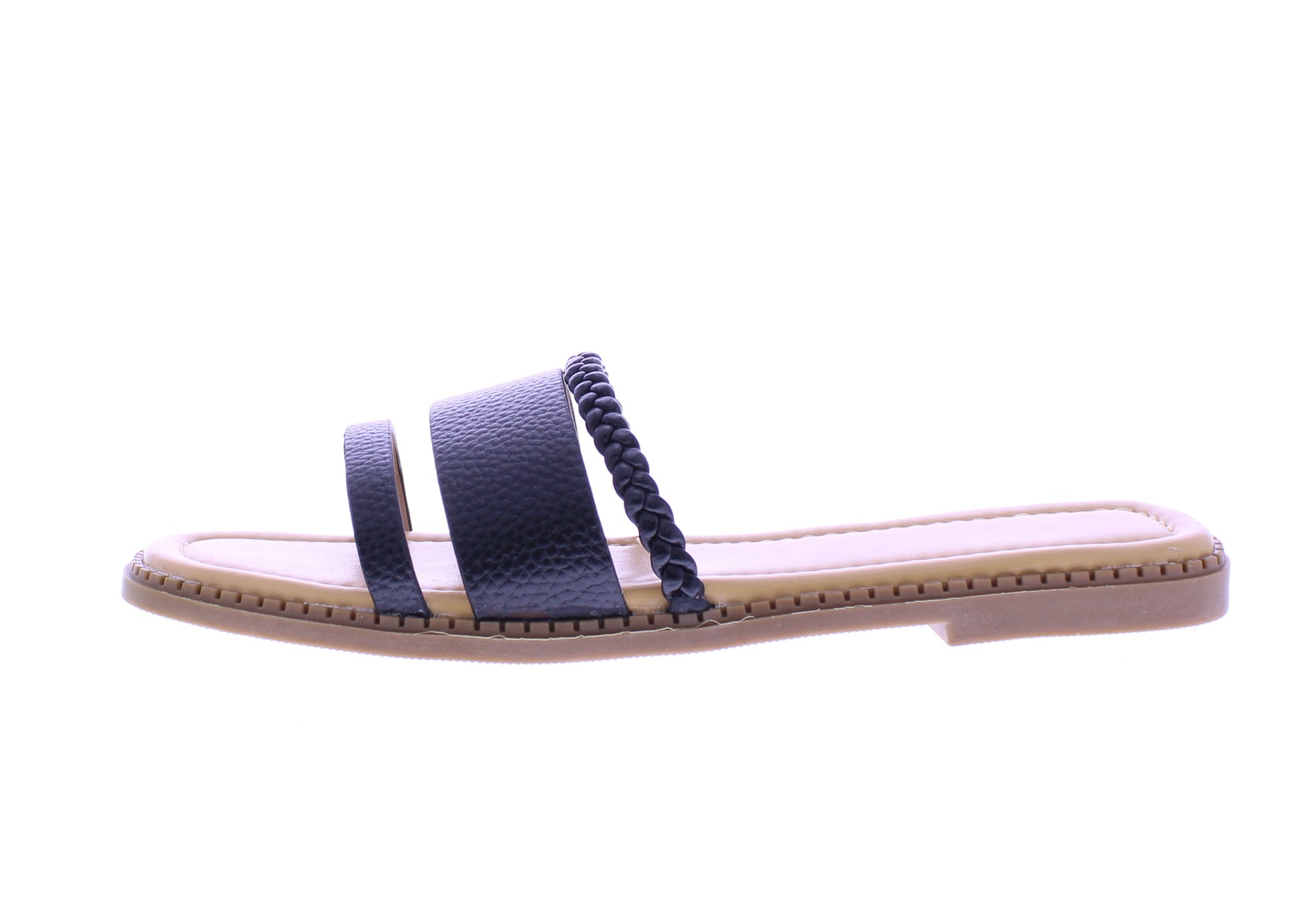 Sandalias sin cordones de cuero sintético para mujer