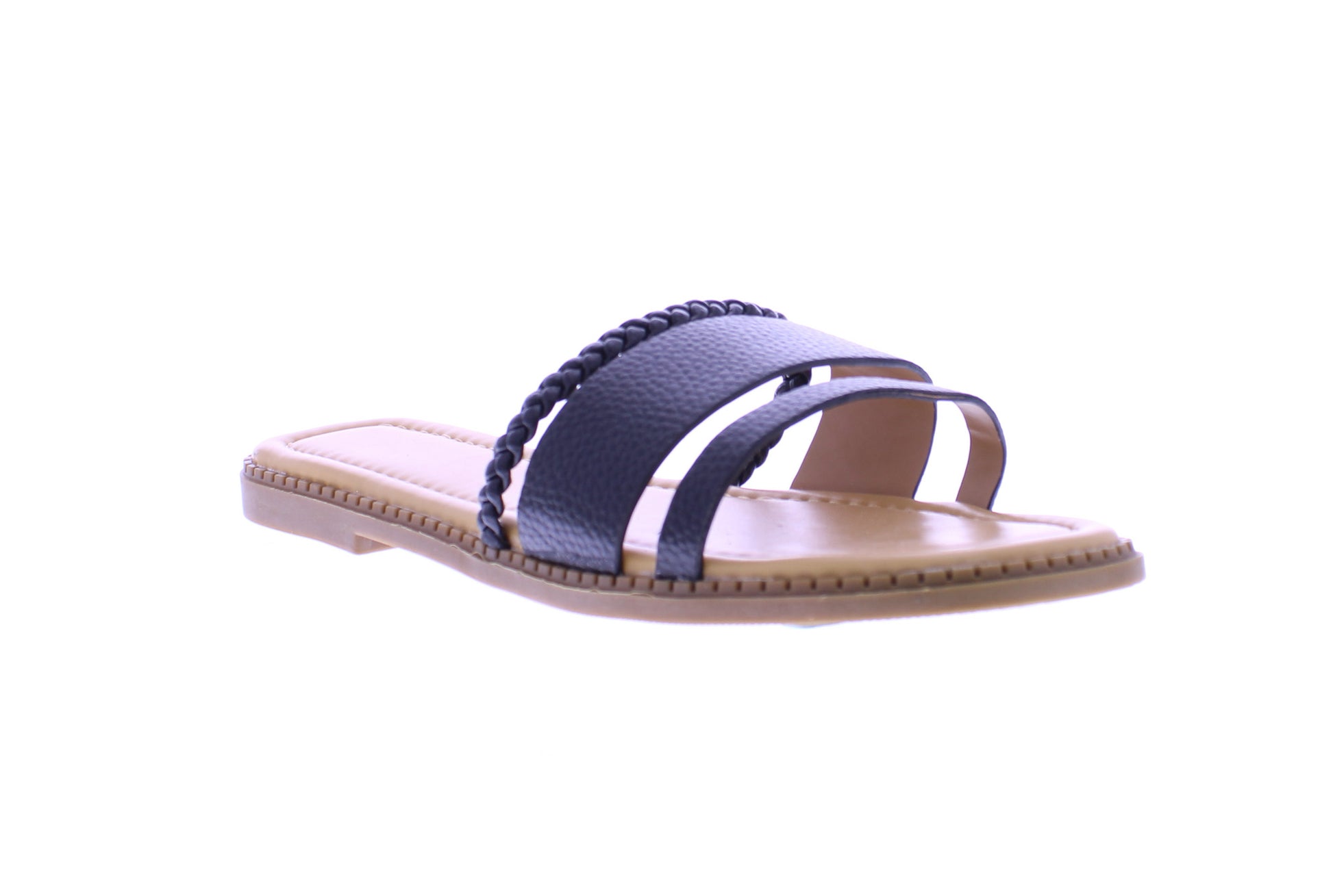 Sandalias sin cordones de cuero sintético para mujer