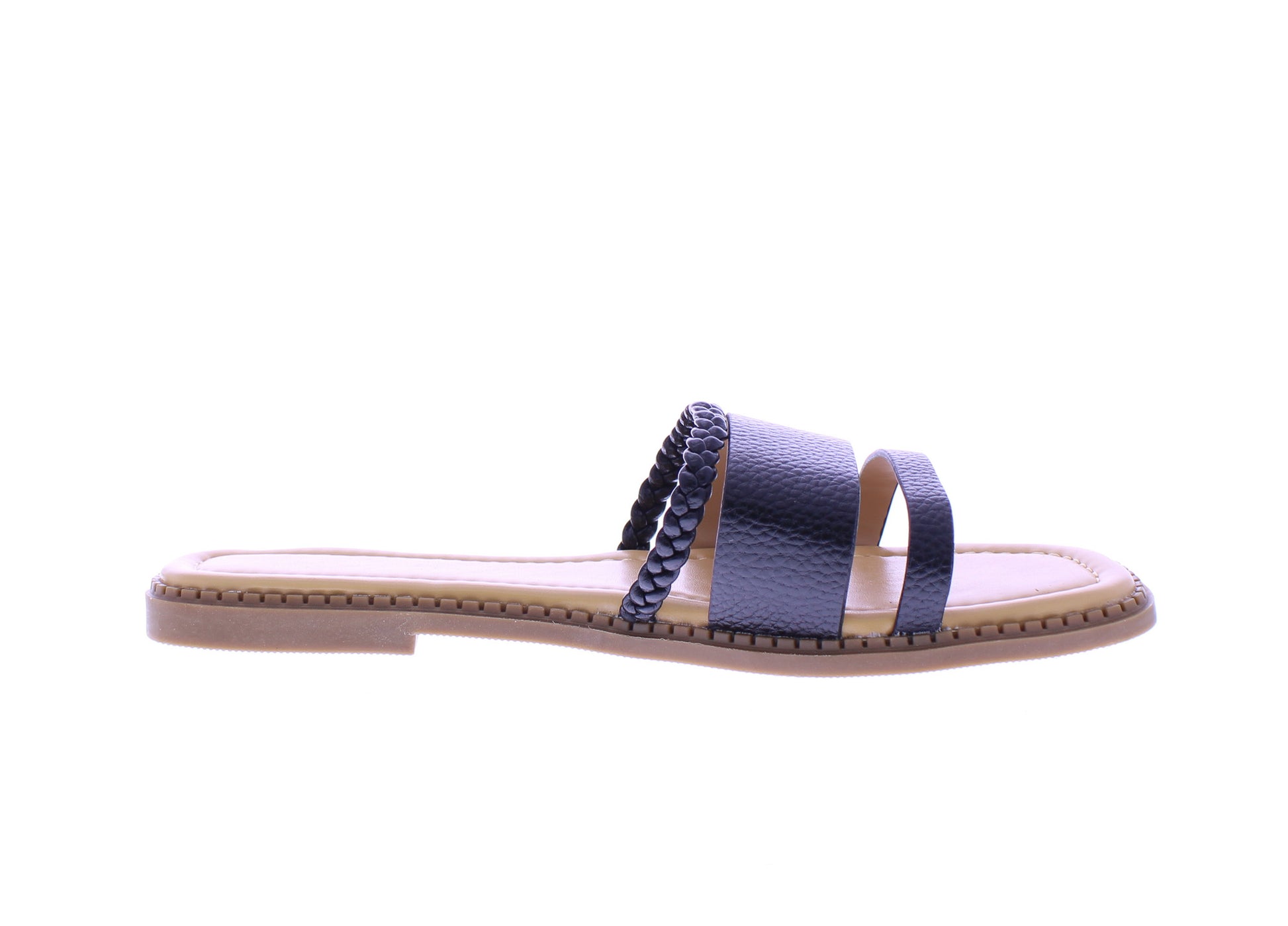 Sandalias sin cordones de cuero sintético para mujer