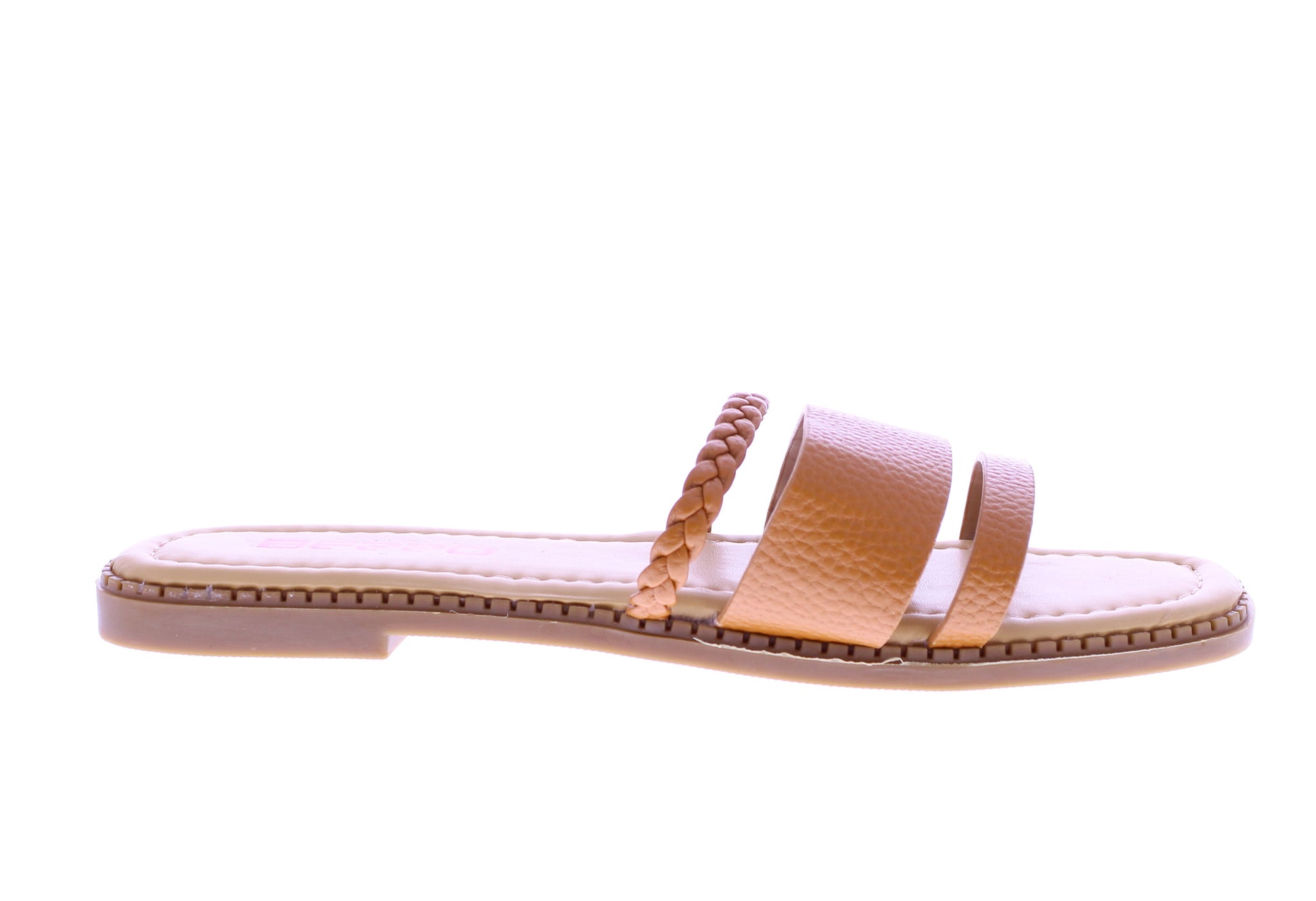 Sandalias sin cordones de cuero sintético para mujer