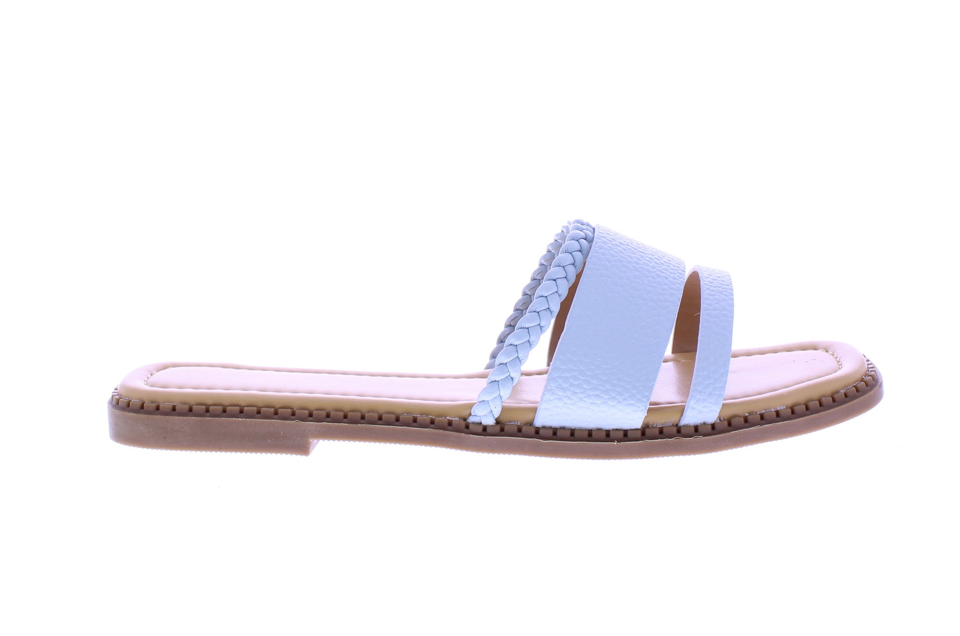 Sandalias sin cordones de cuero sintético para mujer