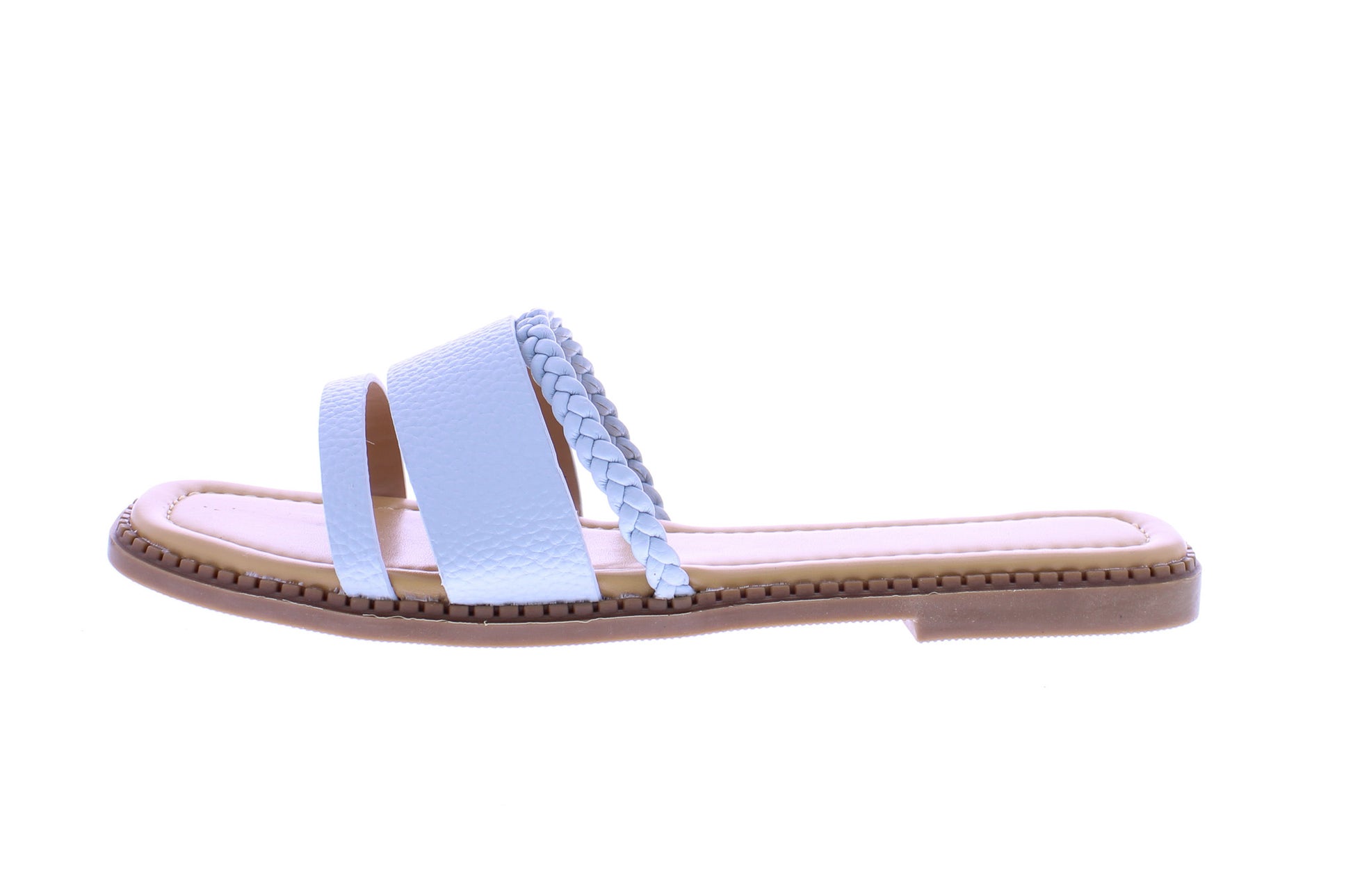 Sandalias sin cordones de cuero sintético para mujer
