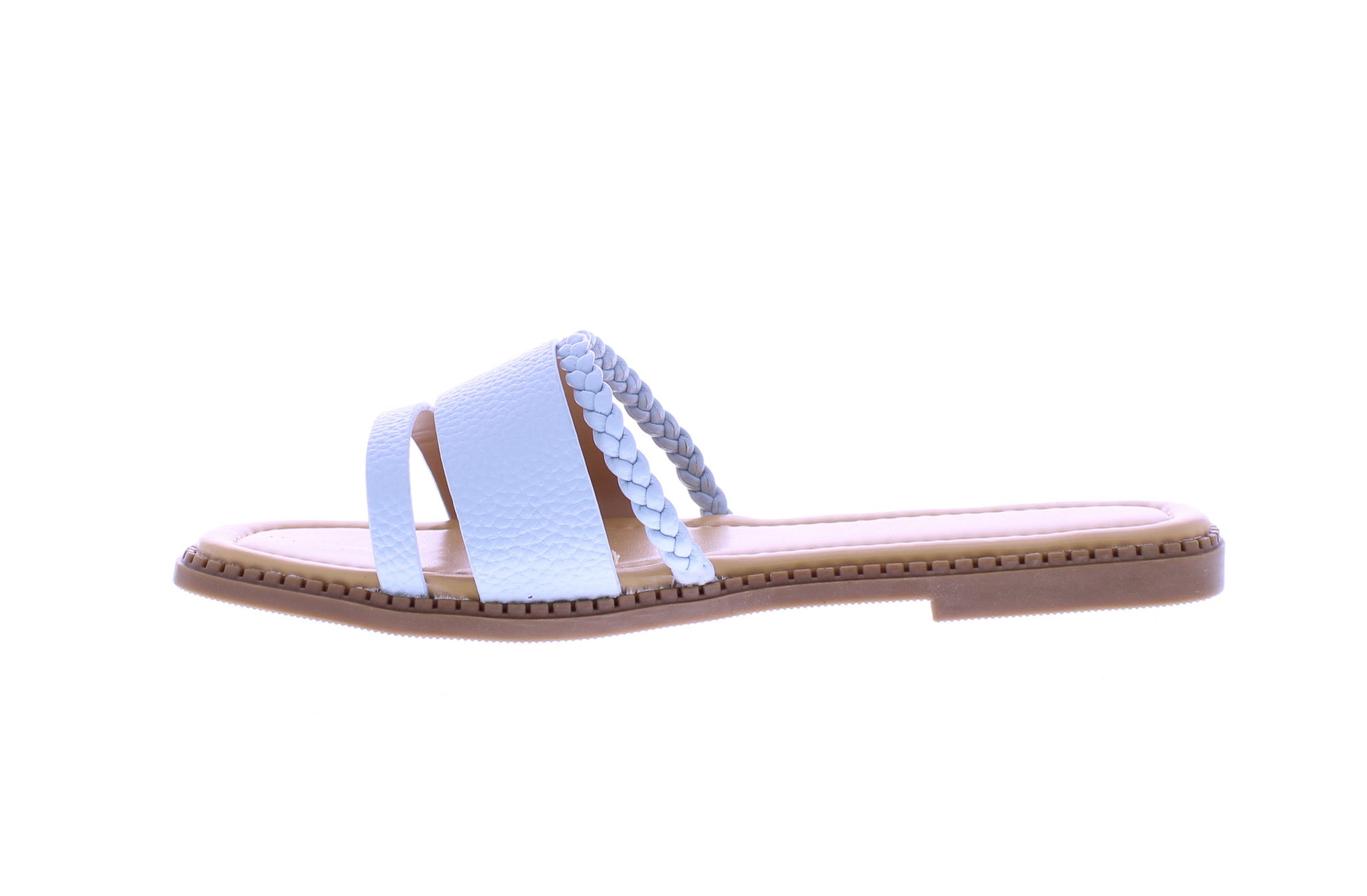 Sandalias sin cordones de cuero sintético para mujer