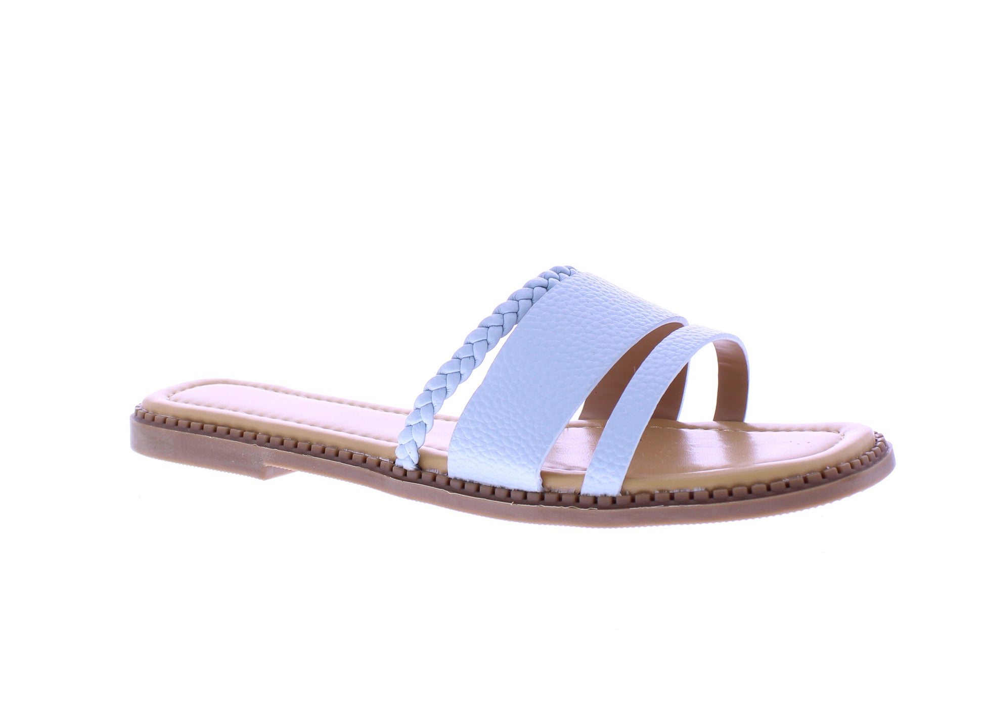 Sandalias sin cordones de cuero sintético para mujer
