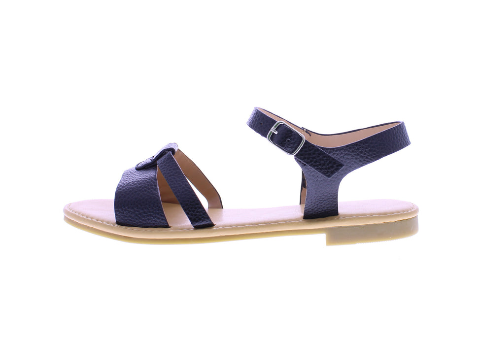 Sandalias sin cordones de cuero sintético para mujer