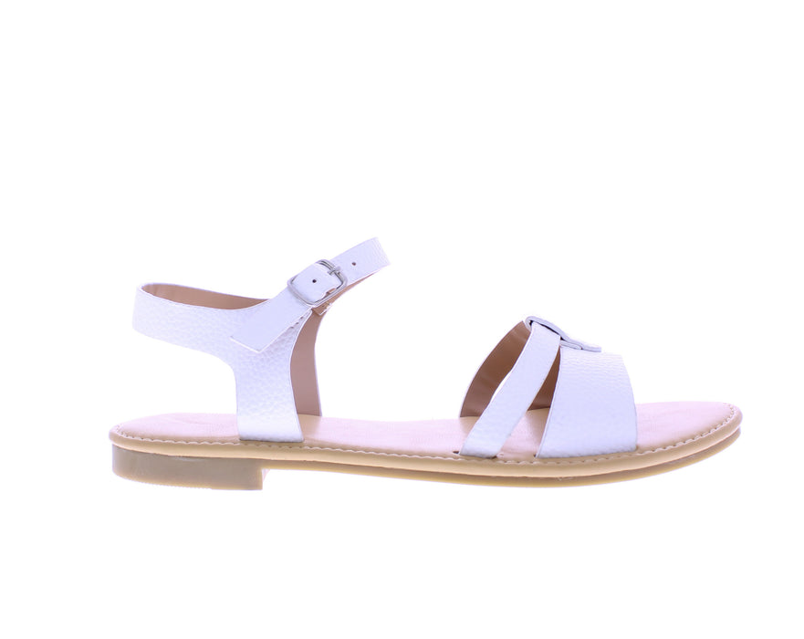 Sandalias sin cordones de cuero sintético para mujer