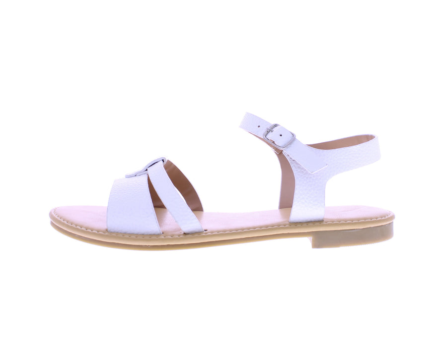 Sandalias sin cordones de cuero sintético para mujer