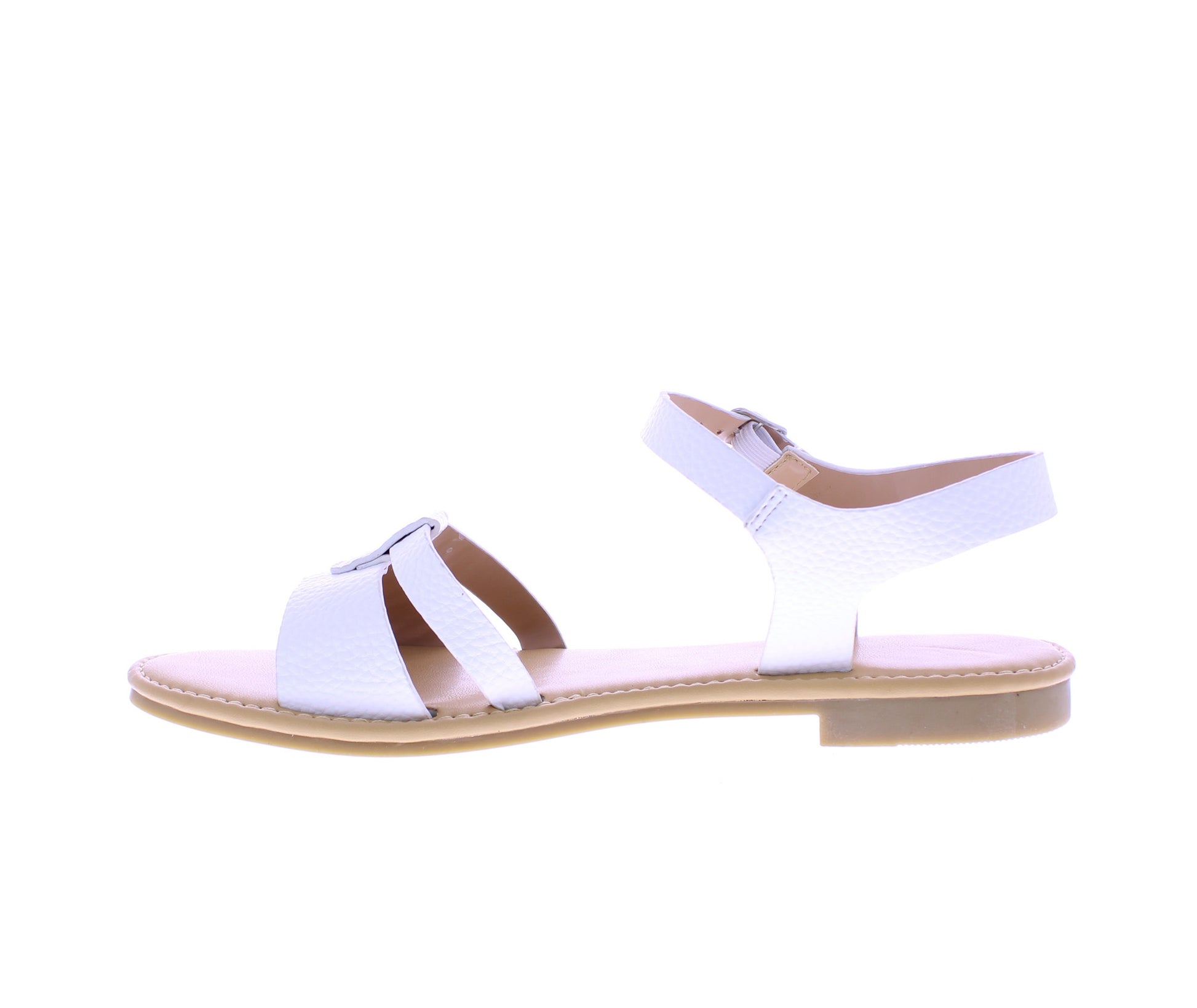 Sandalias sin cordones de cuero sintético para mujer