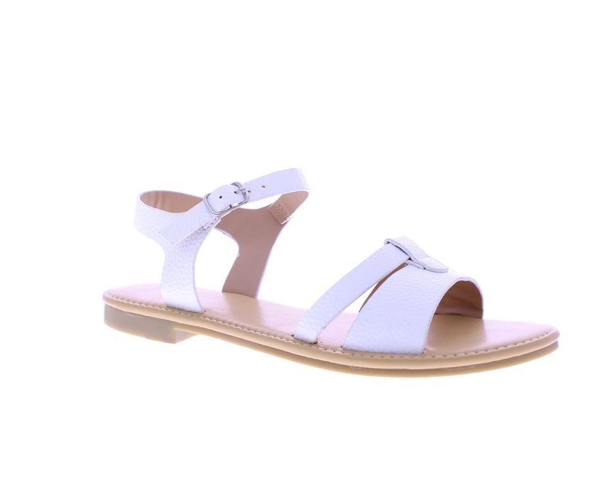 Sandalias sin cordones de cuero sintético para mujer