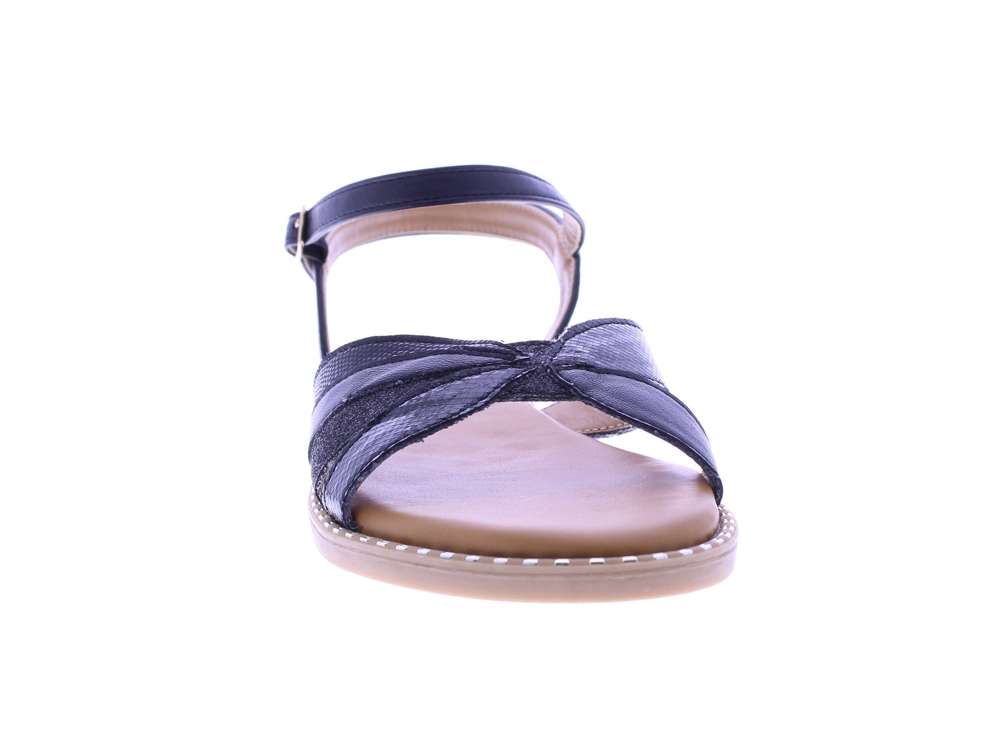 Sandalias sin cordones de cuero sintético para mujer