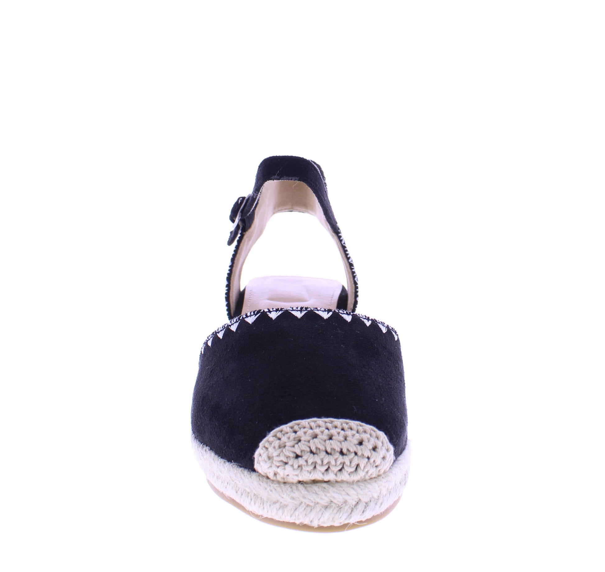 Women Microfiber Wedge with Stitching Detail