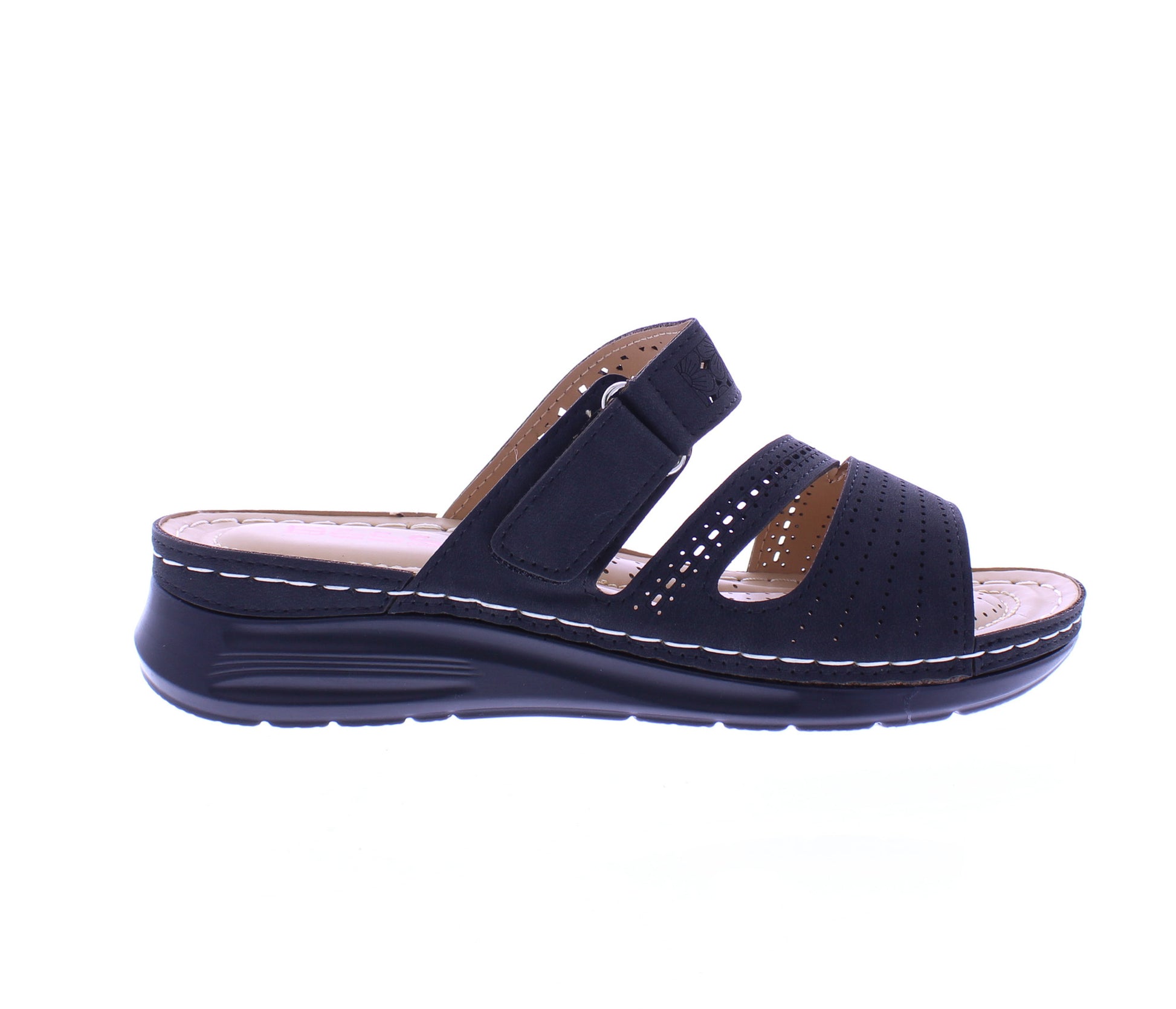 Women Suede Slip on Velcro Sandal