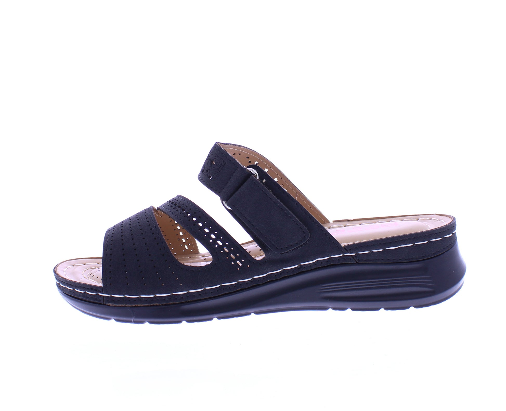 Women Suede Slip on Velcro Sandal