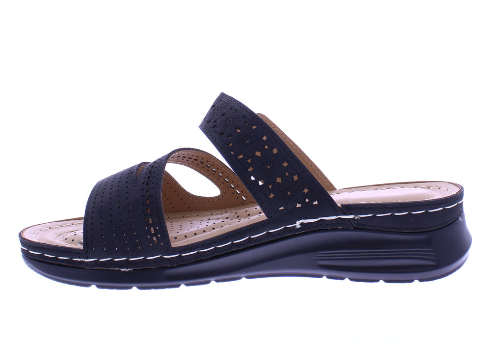 Women Suede Slip on Velcro Sandal