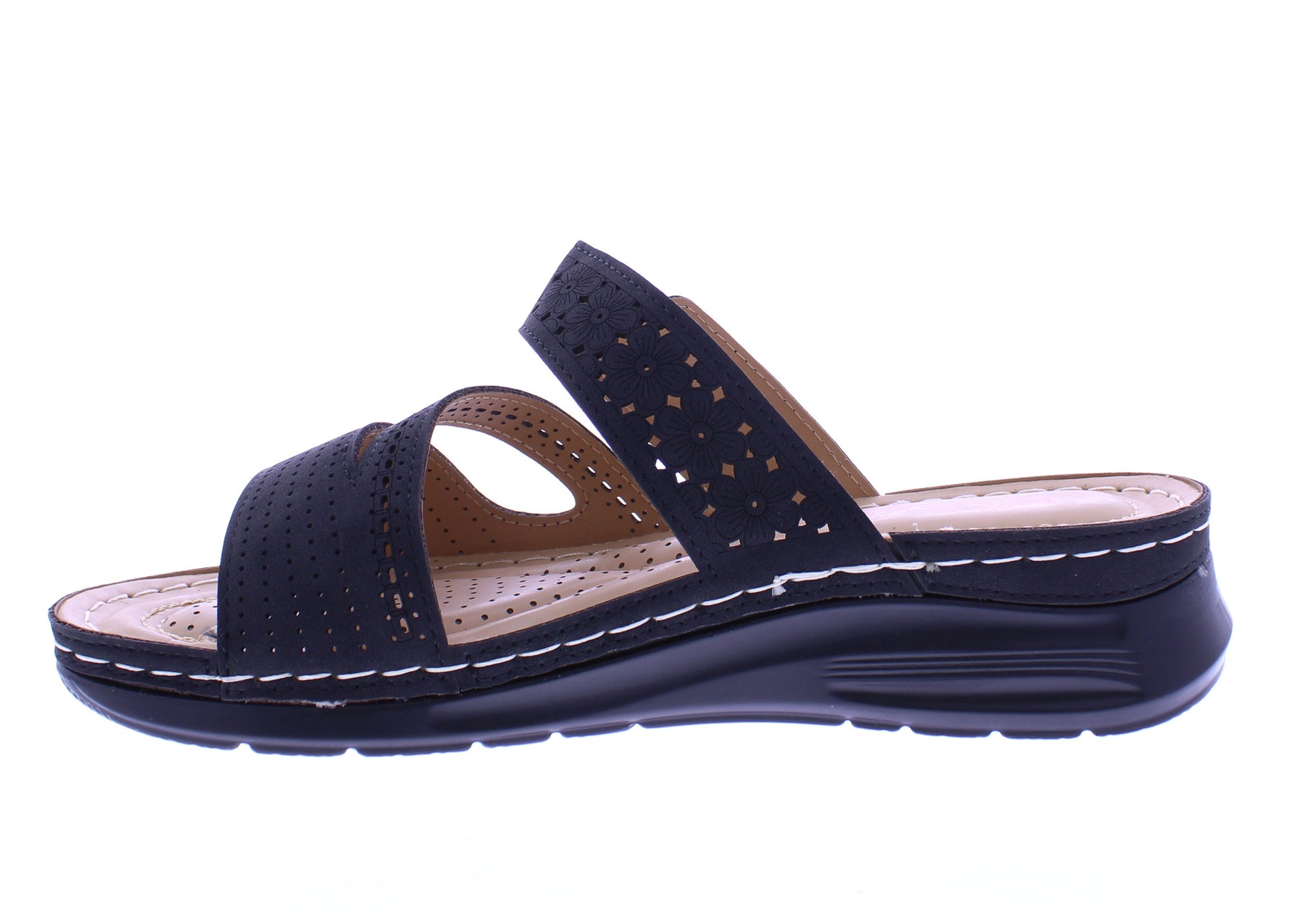 Women Suede Slip on Velcro Sandal