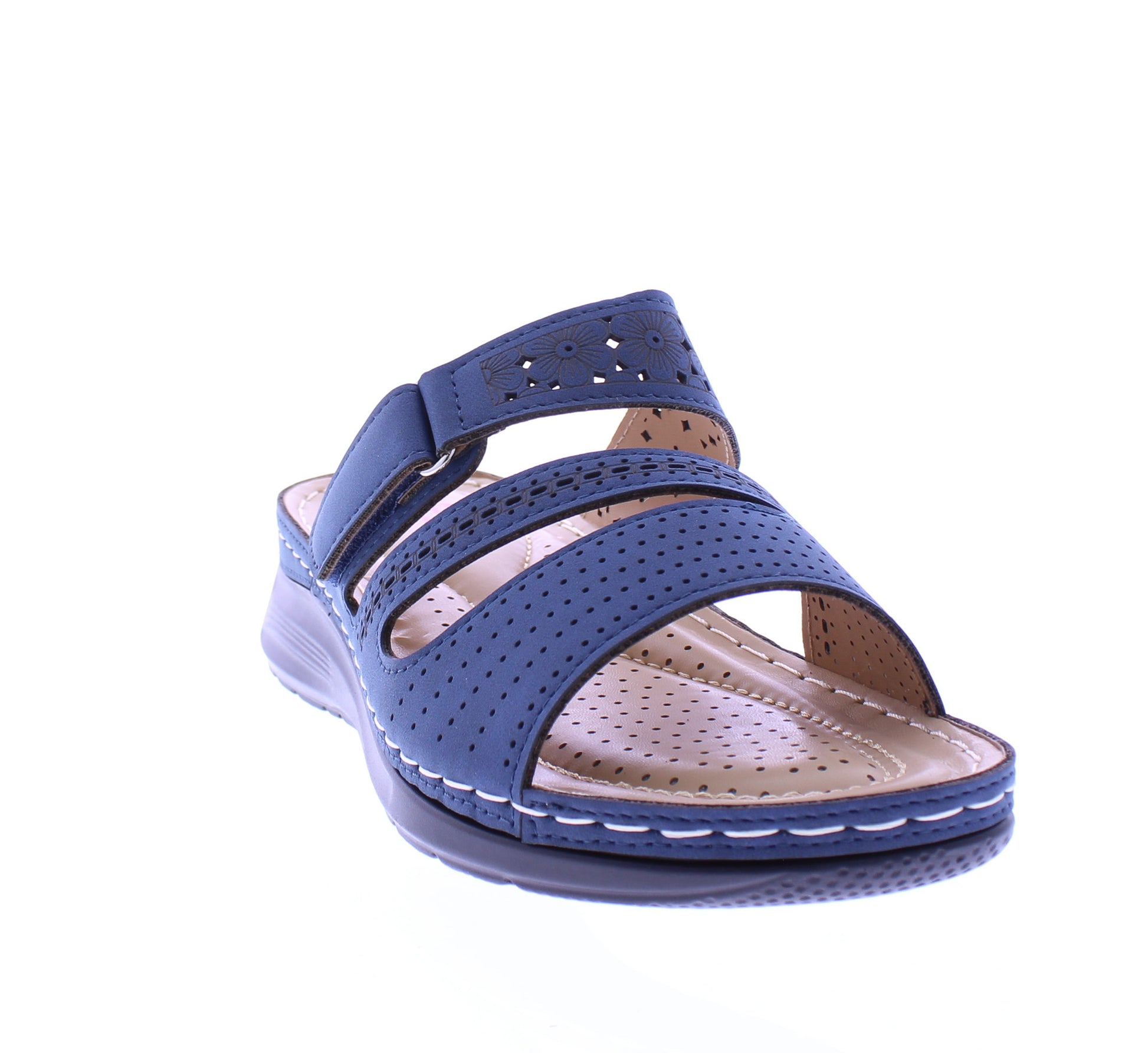 Women Suede Slip on Velcro Sandal