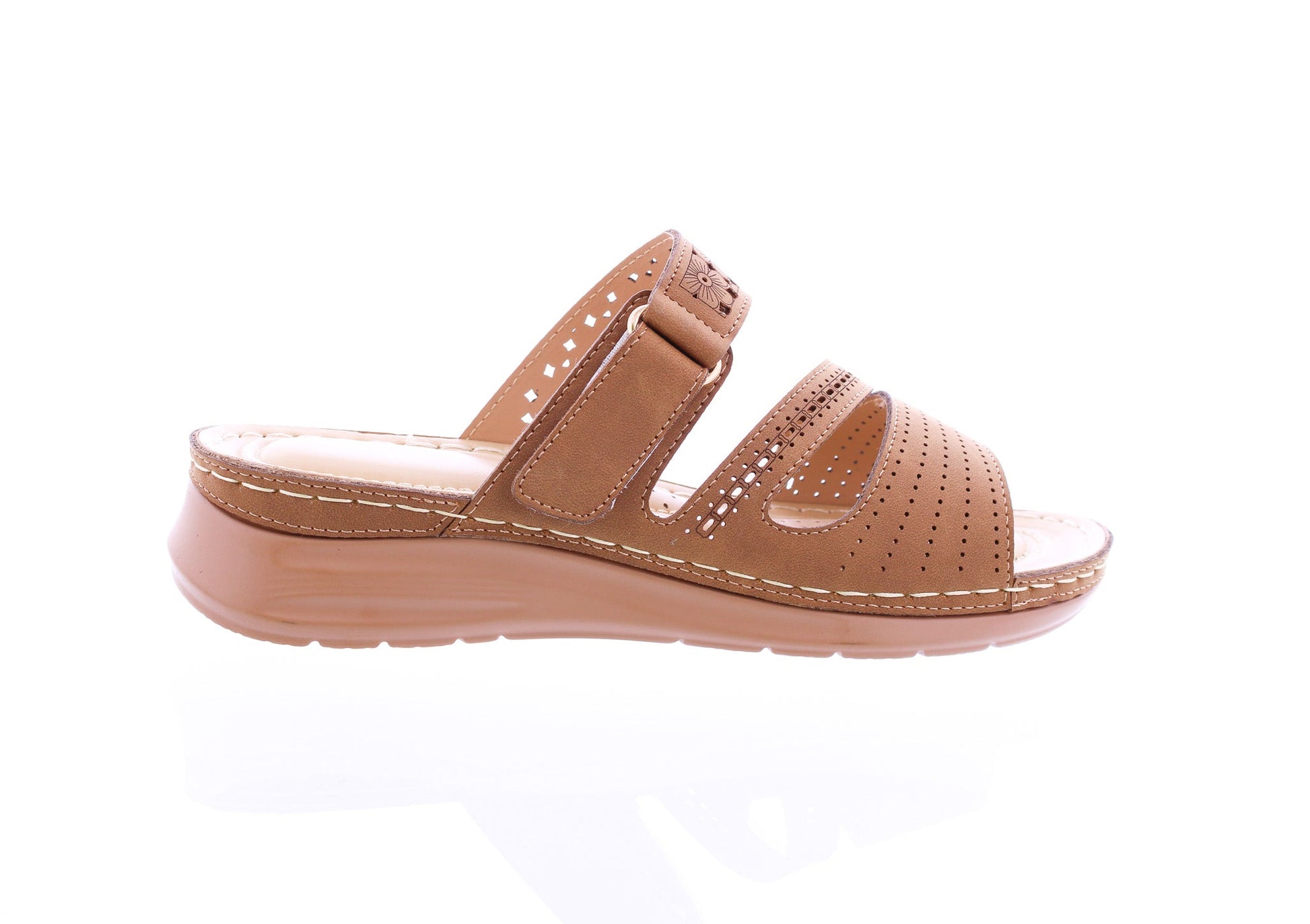 Women Suede Slip on Velcro Sandal