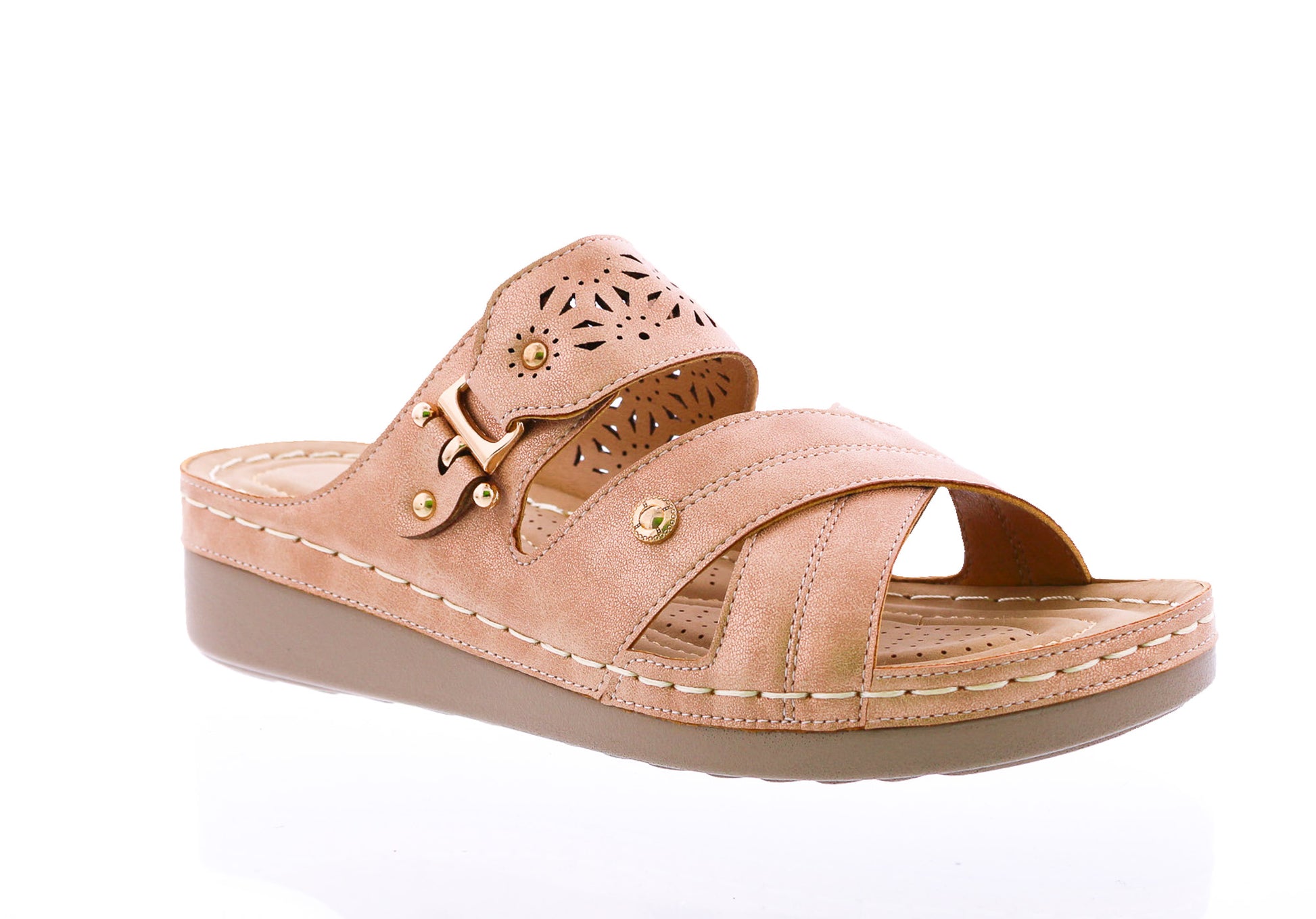 Women Slip on Sandal with Laser Cut Designs
