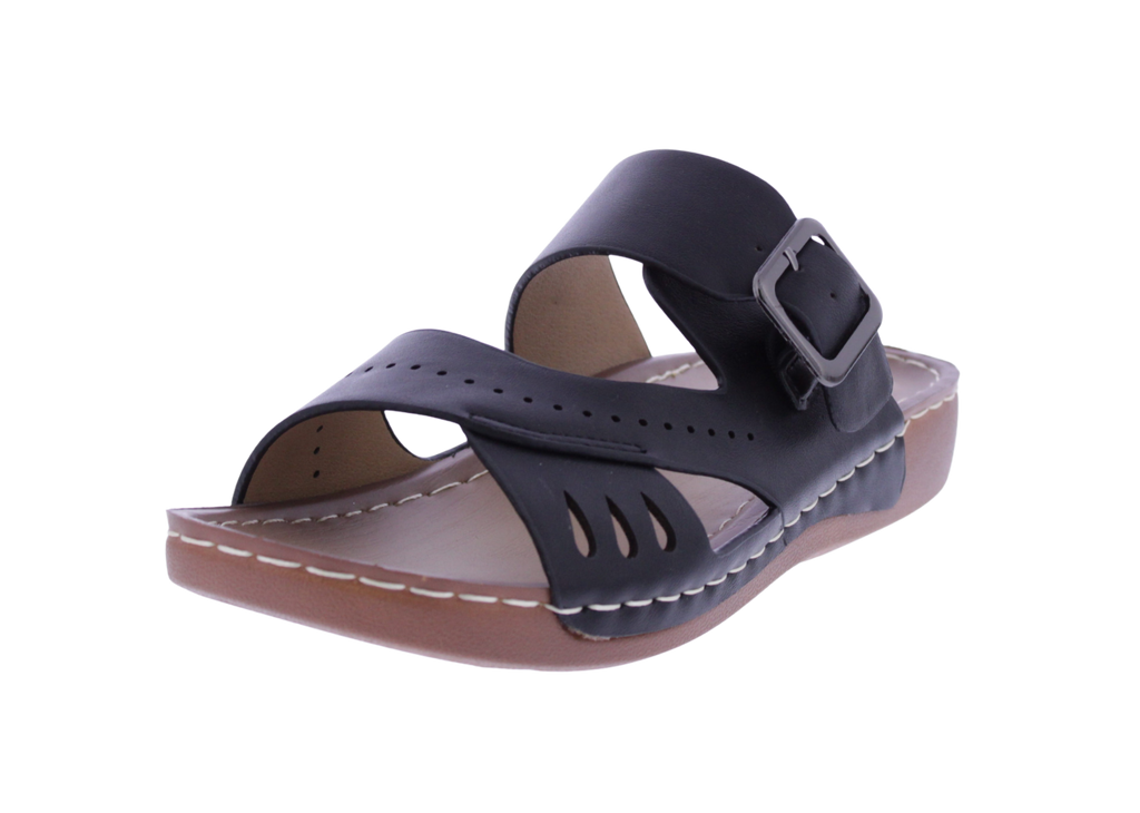 Women Faux Leather Slip on Sandal