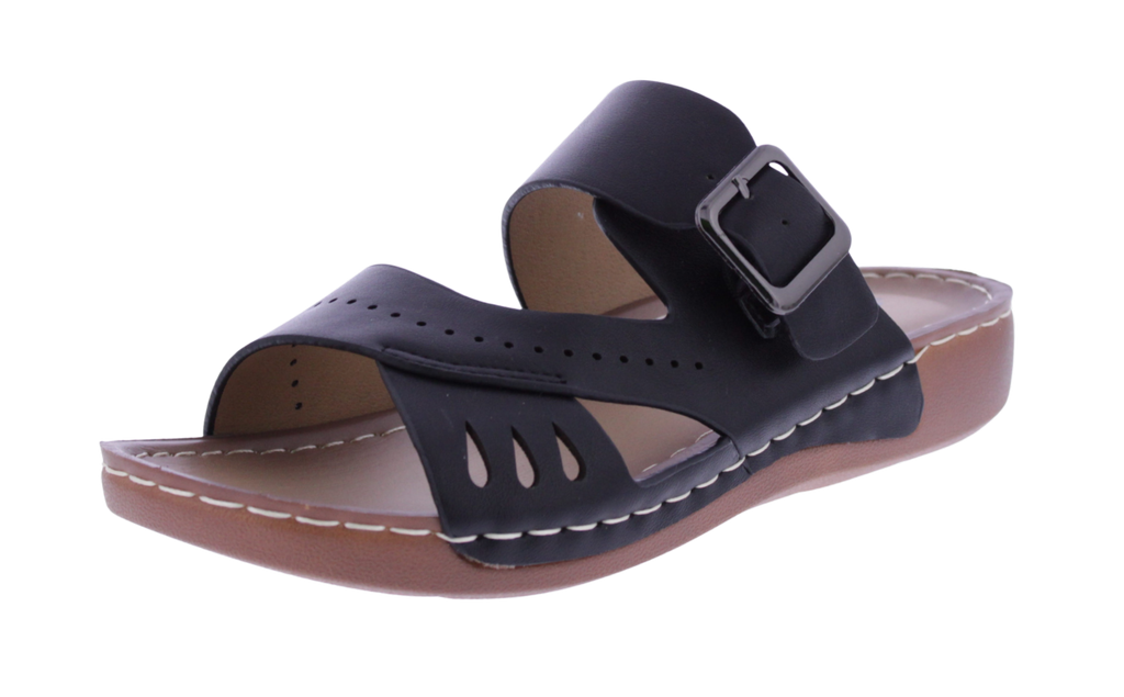 Women Faux Leather Slip on Sandal