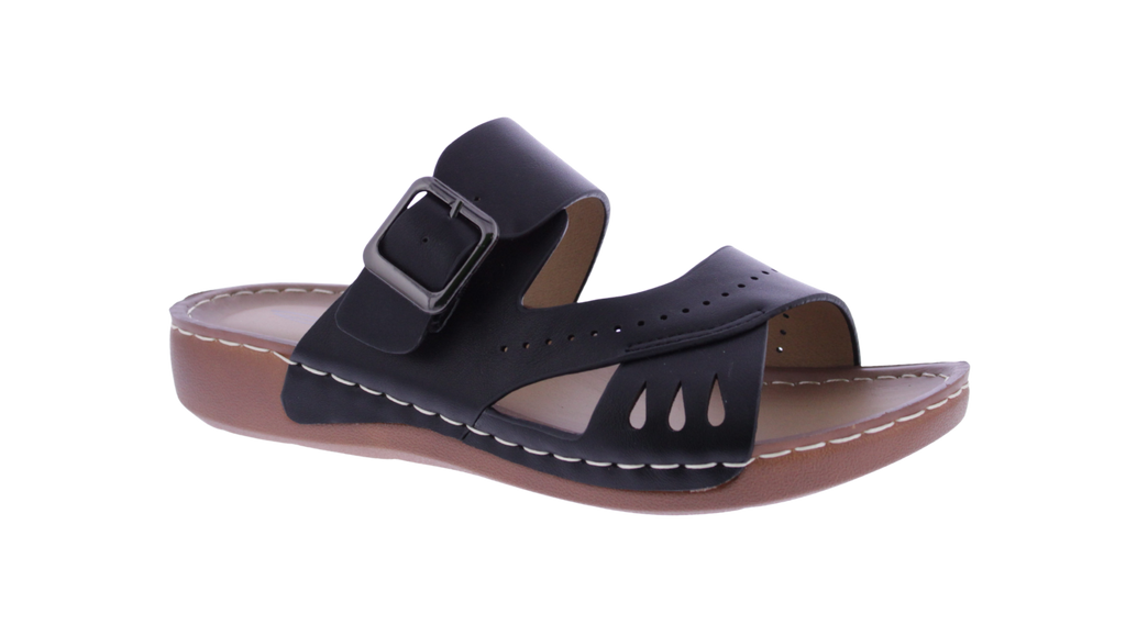 Women Faux Leather Slip on Sandal