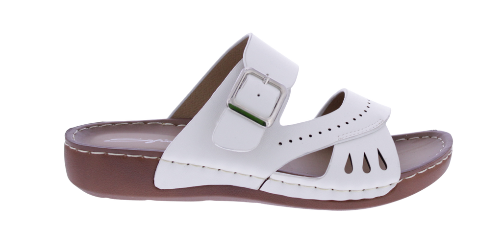 Women Faux Leather Slip on Sandal