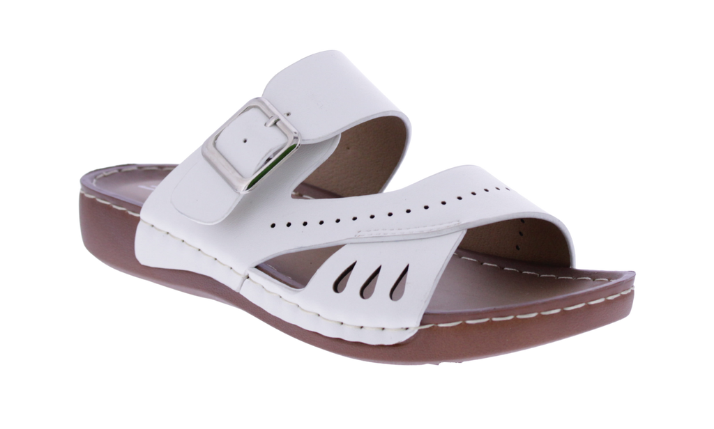 Women Faux Leather Slip on Sandal