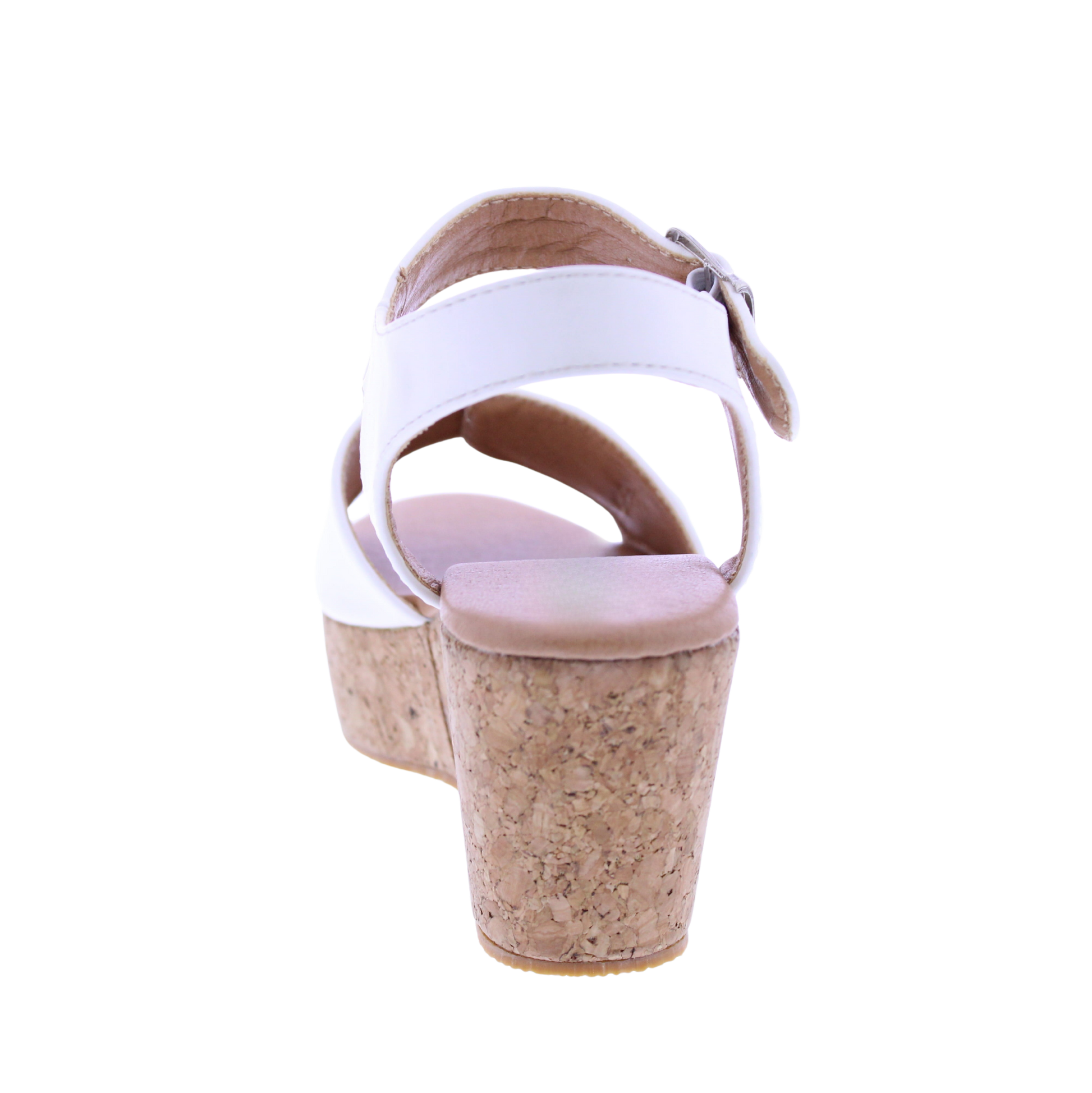 Sandalia Mujer Plataforma Piel Sintética Cierre Hebilla