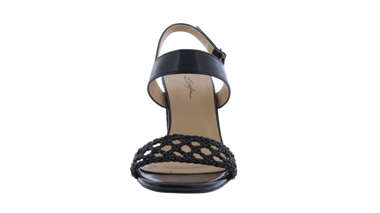 Women Patent Woven High Heel Sandal