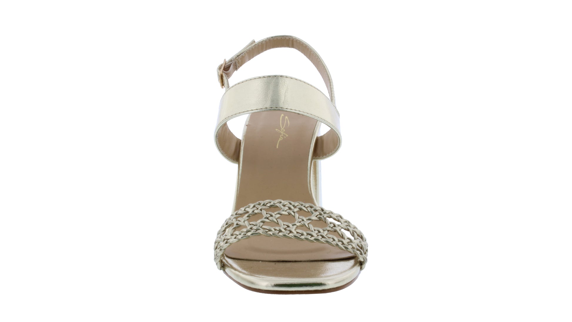 Women Patent Woven High Heel Sandal