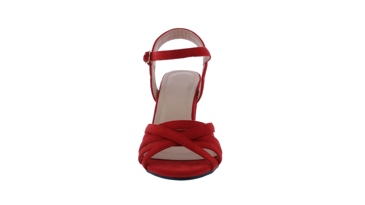 Women Synthetic Leather High Heel Sandal with Buckle Closure