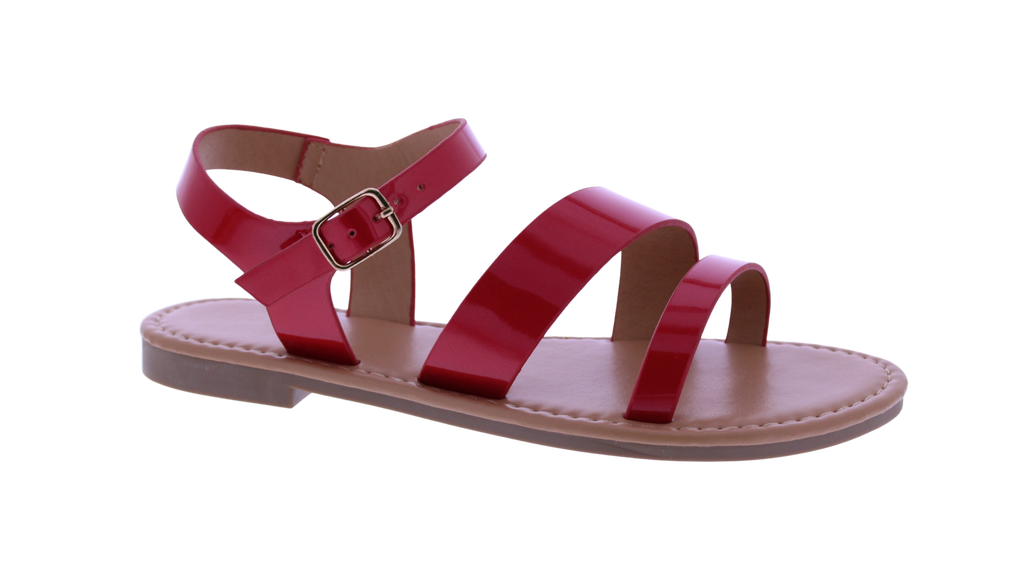 Women Asymmetrical Patent Sandal