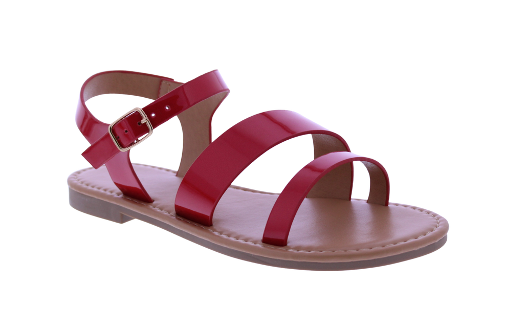 Women Asymmetrical Patent Sandal