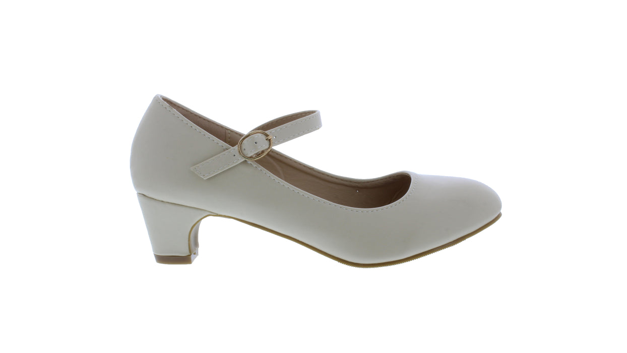 1” Women Synthetic Leather Wide Heel with Buckle Closure