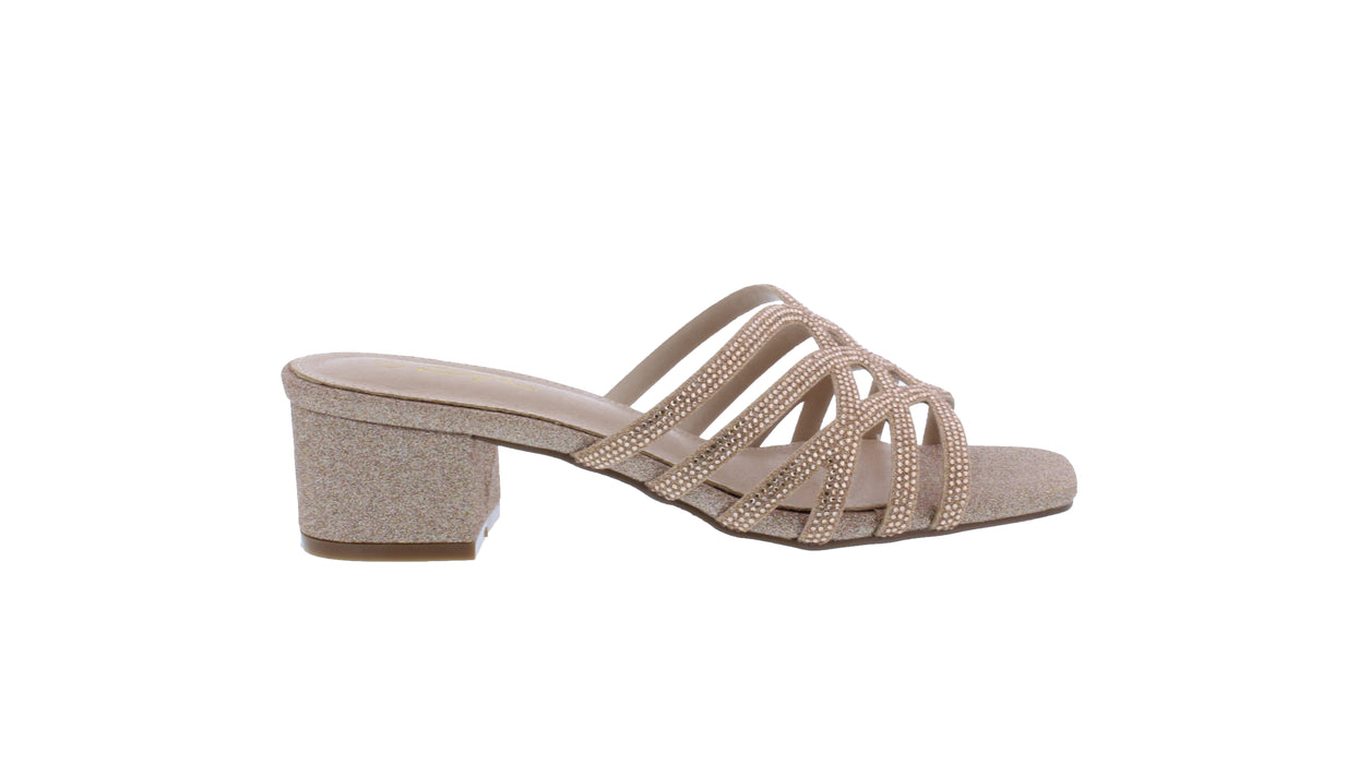 Women Glitter and Rhinestone Heel Sandal