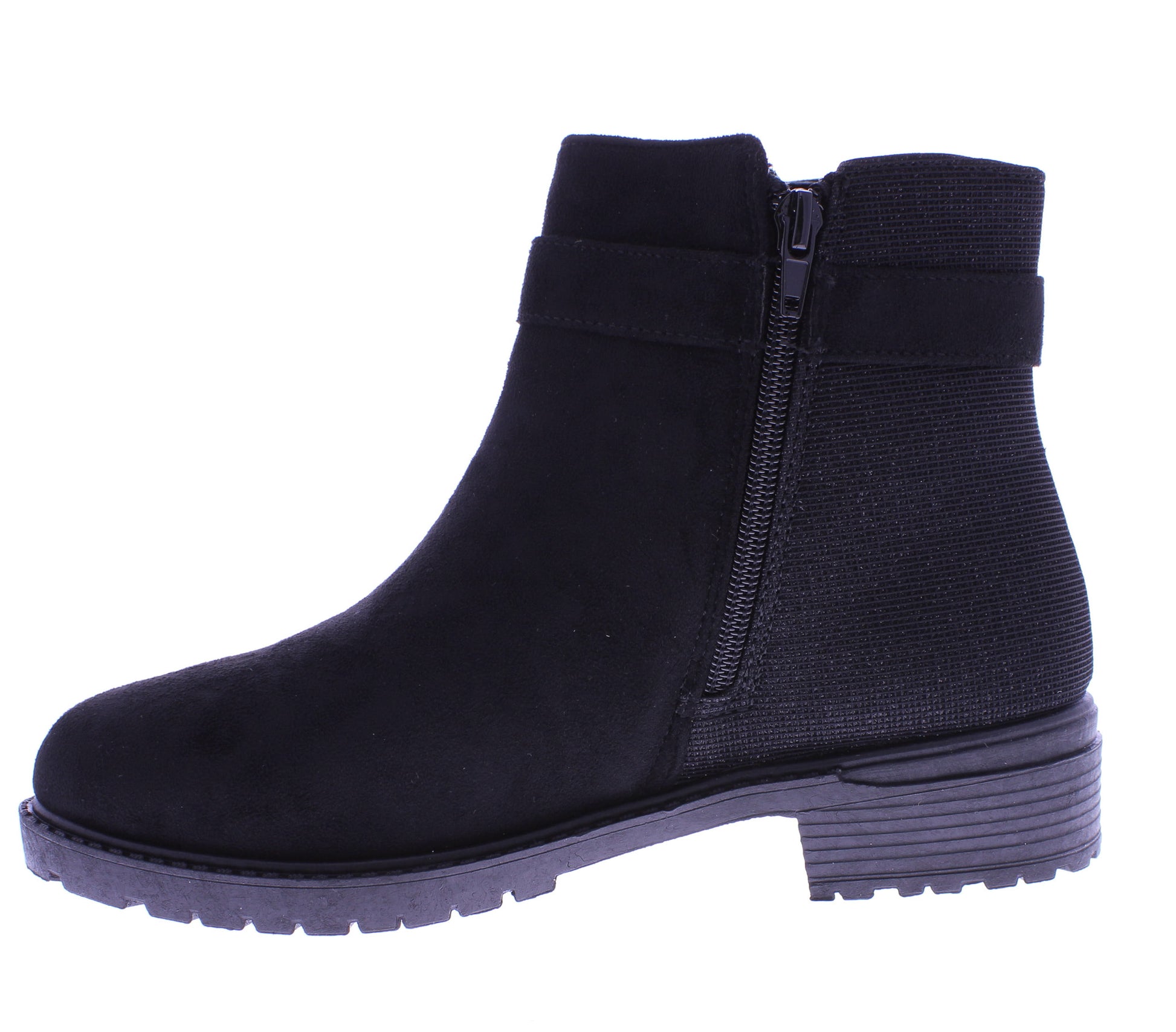 Women Microfiber & Sparkle Zip Up Boot