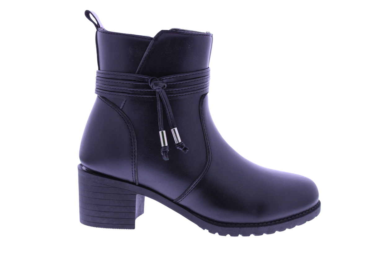 Women's Faux Leather Wrap Tie Ankle Boot